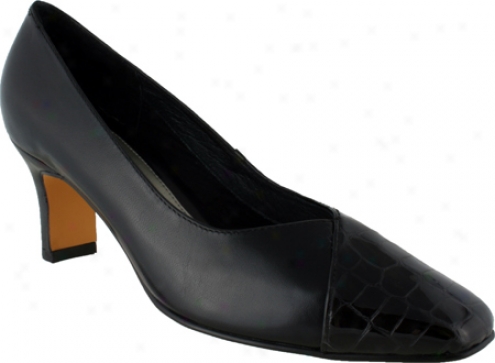 Ros Hommerson Cynthia( women's) - Black Kid Leather/croc Patent