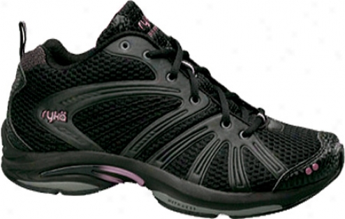 Ryka Enhance (women's) - Black/metallic Pla5inum/metallic Magenta Spark