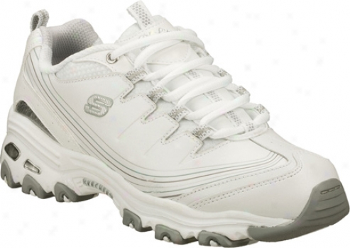 Skechers D Lites Fashionista (women's) - White/silvver