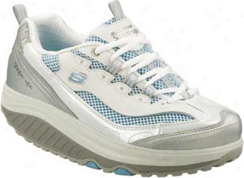 Skechers Shape Ups Jump Fit (women's) - White/silver/light Blue