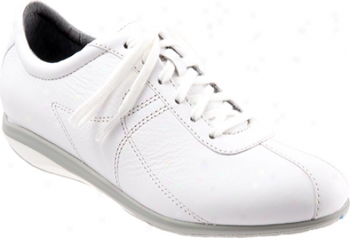 Softwalk Health Glide (women's) - White Sleek Leather/pale Grrey Stitch