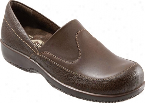 Softwalk Menofee (women's) - Dark Brown Rustic Tumbled/soft Calf/stretch