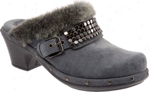 Softwalk Mika (women's) - Dark Grey Kid Suede/faux Rabbit Fur