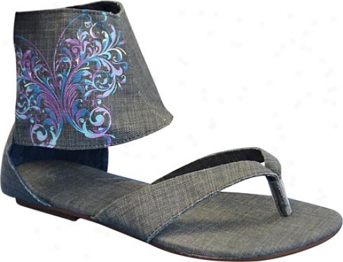 Sun Luks By Muk Luks Ankle Cuff Thong Sandal (women's) - Denim