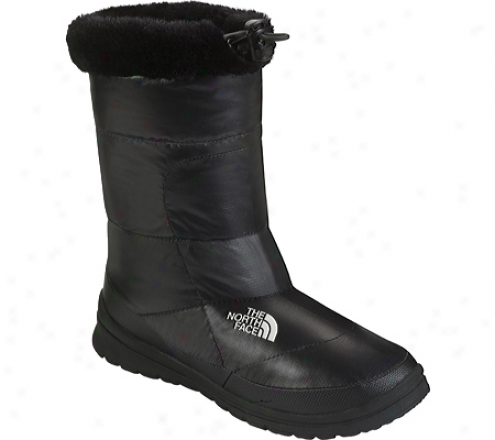 The Nortg Face Nuptse Bootie Fur Iv (women's) - Shiny Black/black