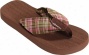 Tidewater Sandals Outer Banks Plaid (women's) - Chocolate/pink/greeb