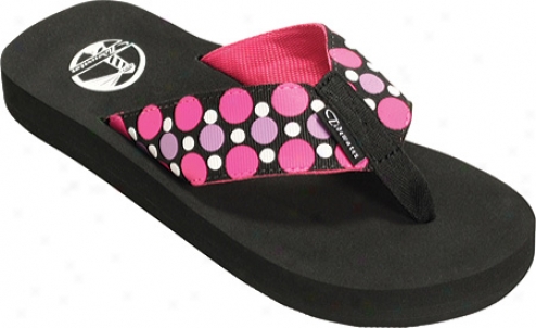 Tidewater Sandals Dots (women's) - Black/violet/pink