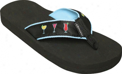 Tidewater Sandals Happy Hour (women's) - Black/blue/pink/yellow