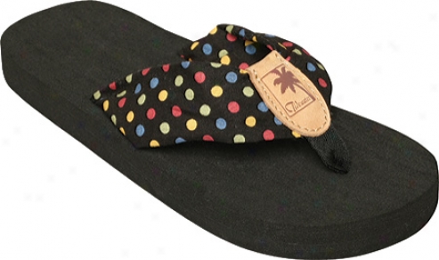 Tidewater Sandals Multi Dots (women's) - Black/red/yellow/blue