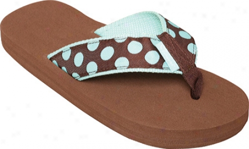 Tidewater Sandalx Polka Dots (women's) - Chocolate/turquoise