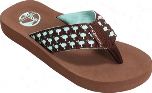 Tidewater Sandals Repeat Palmetto (women's) - Chocolate/turquoise