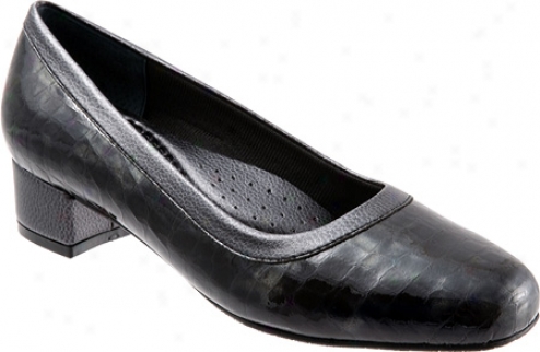 Trotters Dora Croco (women's) - Black Croco Patent Leather