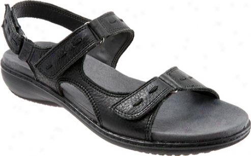 Trotters Katie (women's) - Black Soft Tumbled Leather