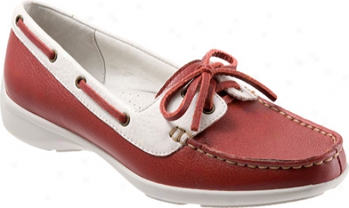 Trotters Zaza (women's) - White/red Soft Tumbled Leather