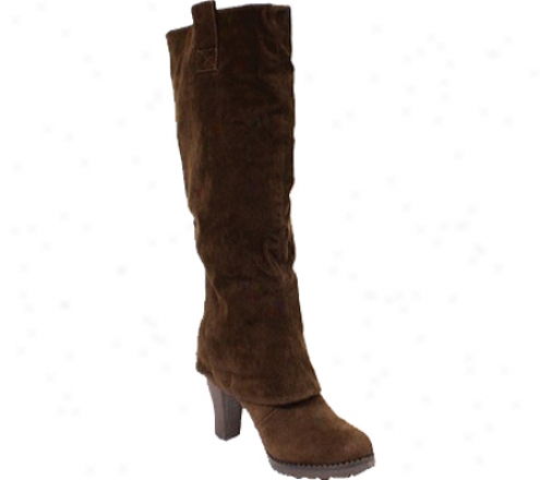 Wild Diva Gracie-03 (women's) - Brown Polyurethane Suede