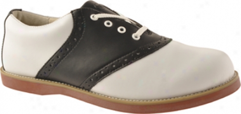 Willits Cheer Saddle (women's) - White/biack W/ Coral Sole