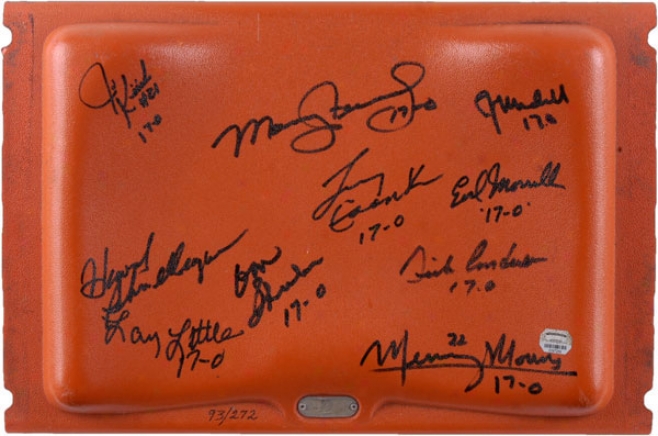 1972 Miami Dolphins Autographed Orange Bowl Seat With 10 Signatures