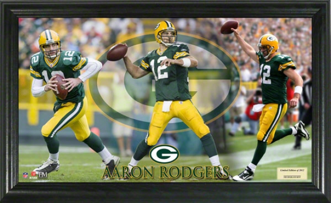 Aaron Rodgers Green Bay Packers Gridiron Ace 12x20 Frame