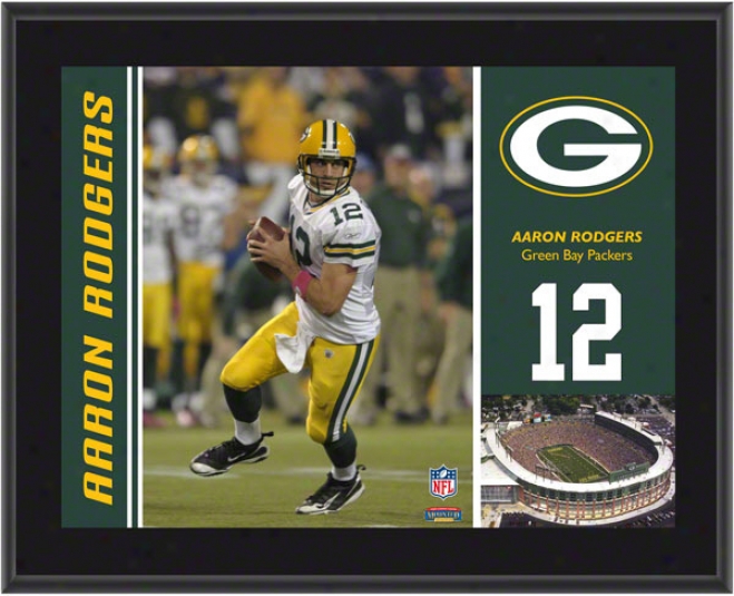 Aadon Rodgers Plaque Details: Green Bay-tree Packers, Sublimated, 10x13, Nfl Plaque