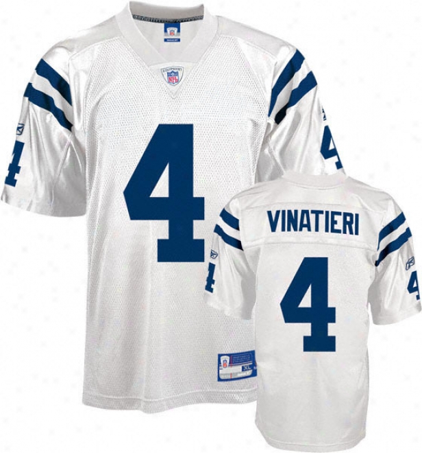 Adam Vinatieri Youth Jersey: Reebok White Replica #4 Indianapolis Colts Jersey