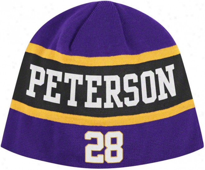 Adrian Peterson Minnesota Vikings Player Name & Njmber Knit Hat