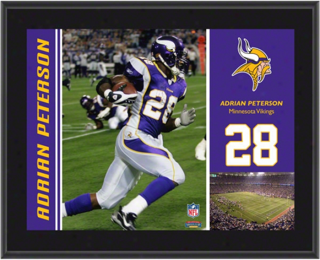 Adria Peterson Plaque  Details: Minnesota Vikings, Sublimated, 10x13, Nfl Plaque