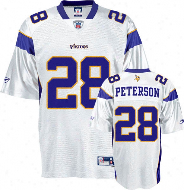 Adrian Peterson White Reebok Nfl Premier Minnesota Vikings Jersey