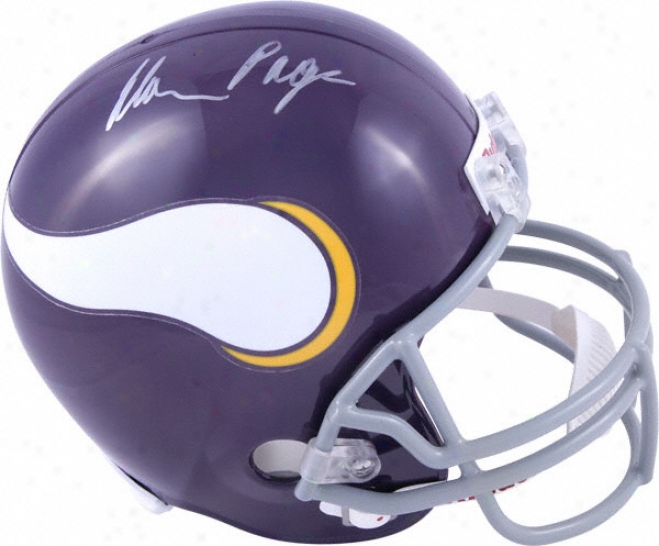 Alan Page Autographed Helmet  Details: Minnesota Vikings, Throwback, Riddell Replica Helmet