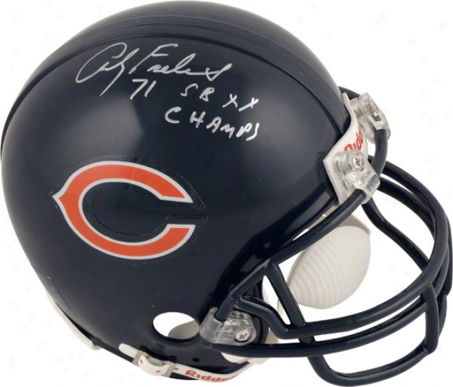 Andy Frederick Chicago Bears Autographed Mini Helmet With Sb Xx Champs Inscription