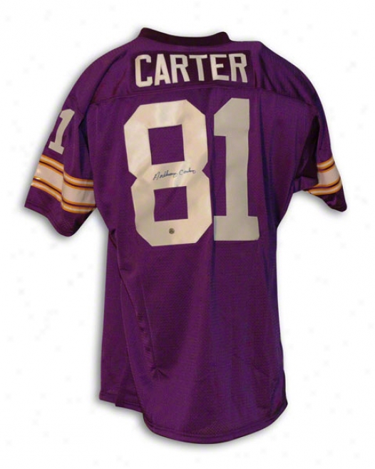 Anthony Carter Minnesota Vikings Autographed Purple Throwback Jersey