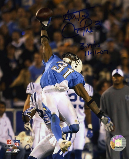 Antonio Cromartie Autographed Photograph  Details: San Diego Chargers, 8x10,  2Inscriptions