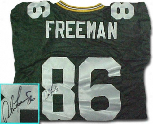 Antonio Freeman Green Bark at Packers Autographed Throwback Green Jersey