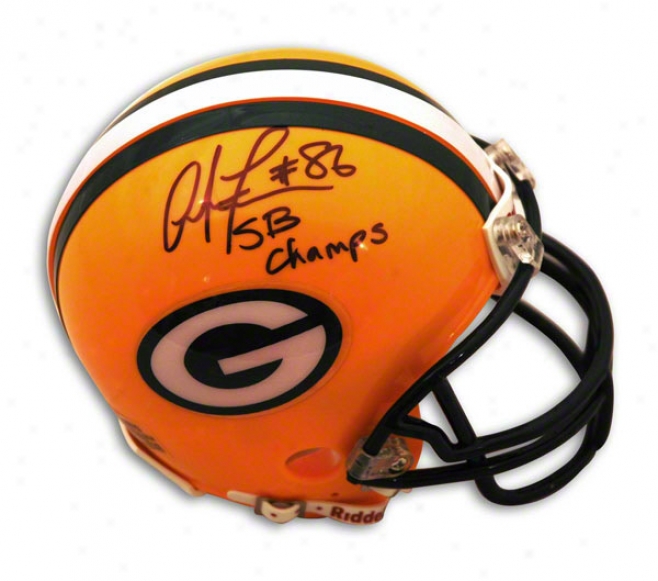 Antonio Freeman Green Bay Packers Autographed Mini Helmet Inscribed Sb Champs