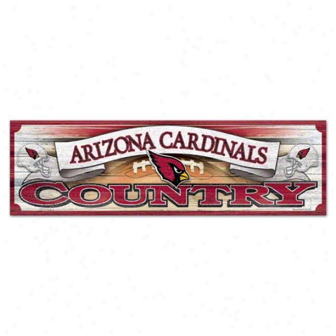 Arizona Cardinals 9x30 Wood Sign