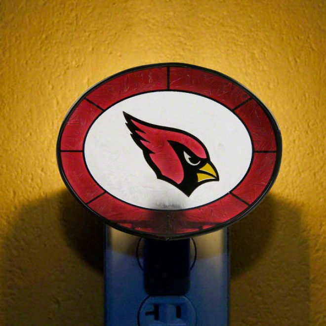 Arizona Cardinals Art Glass Nighr Light