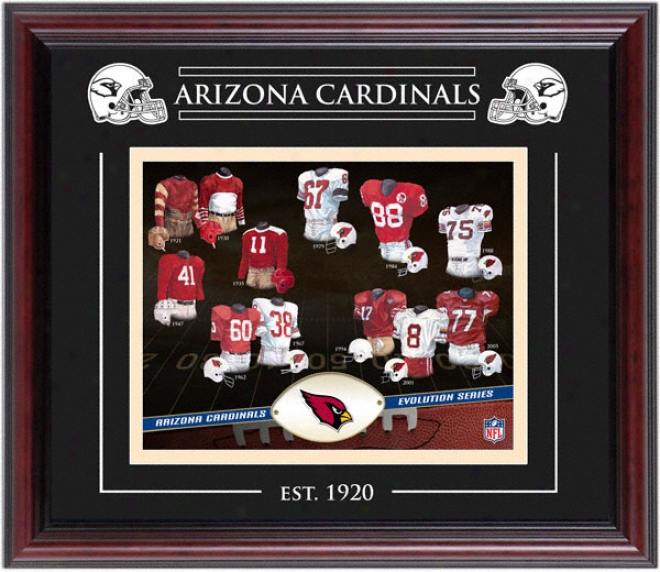 Arizona Cardinals - Evolution - Framed 8x10 Collage With Laser Etching