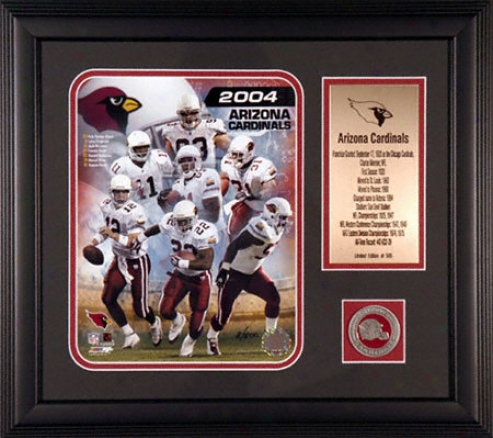 Arizona Cardinals Framed 2004 Nfl Team Photograph With Team Coin