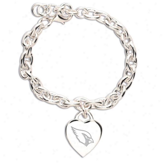 Arizona Cardinals Heart Charm Bracelet