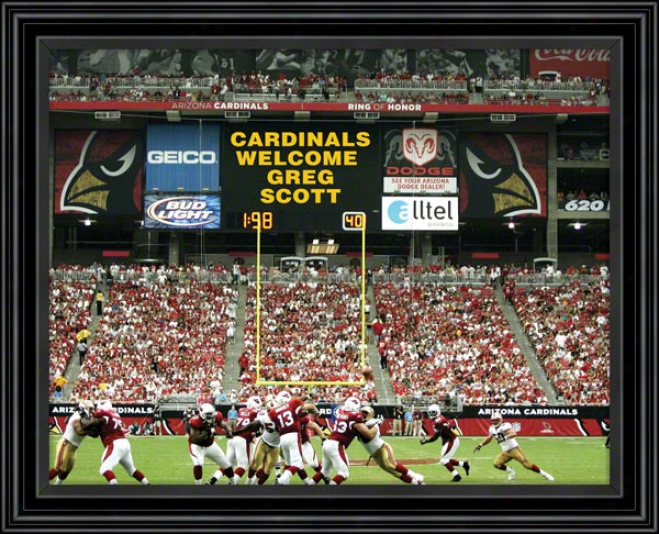 Arizona Cardinals Scoreboard Memories Customized 11x14 Black Framed Photograph