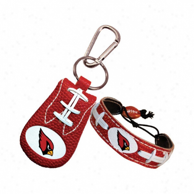 Arizona Cardinals Team Color Bracelet & Keychain Set