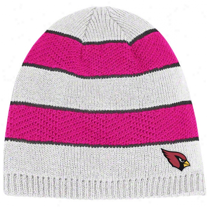 Arizona Cardinals Women's Face Cancer Awarenesa Uncuffed Knit Hat