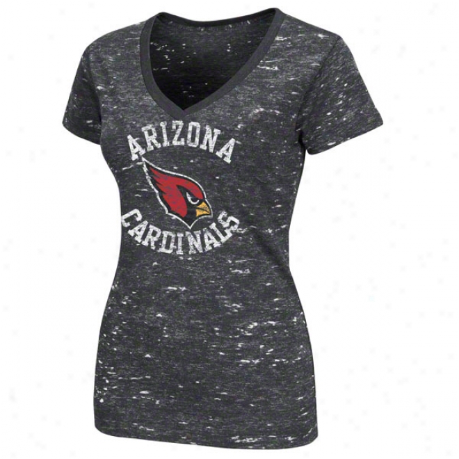 Arizona Cardinals Women's Pride Playing Ii Charcoal Short Sleeve Top