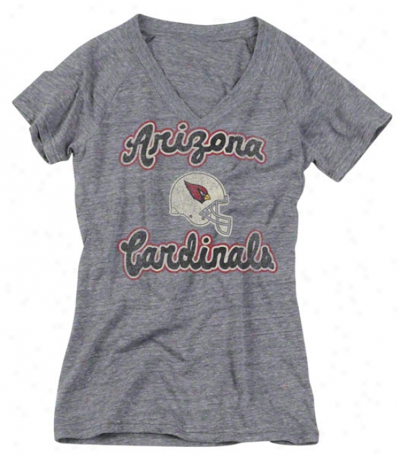 Arizona Cardinals Women's Reebok Heathered Grey Take Back Tri-blend V-neck T-shirt