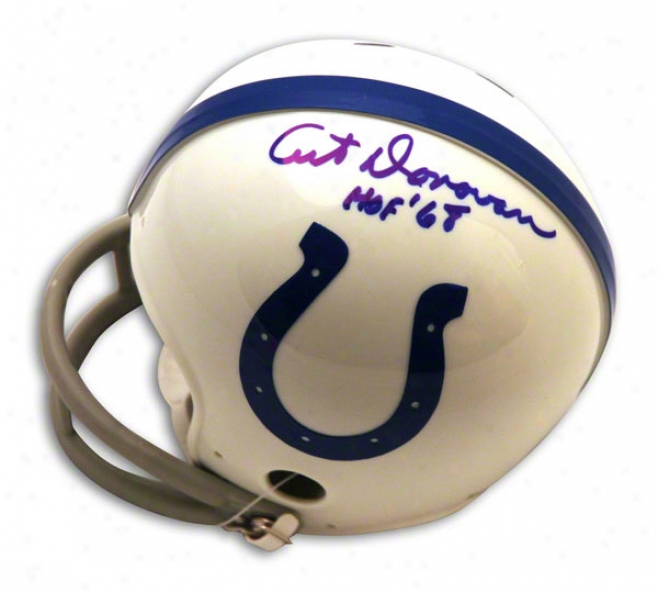 Art Donovan Autograph3d Baltimore Colts Throwback Mini Helmet Inscribed Hof 68