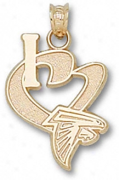 Atlanta Falcons 10k Gold ''i Hwart'' Falcon Logo 3/4'' Pendant