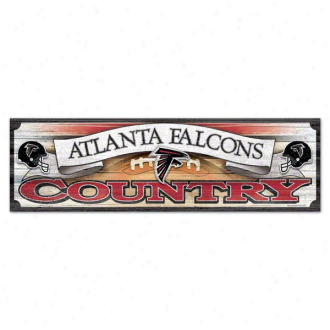 Atlanta Falcons 9x30 Wood Sign