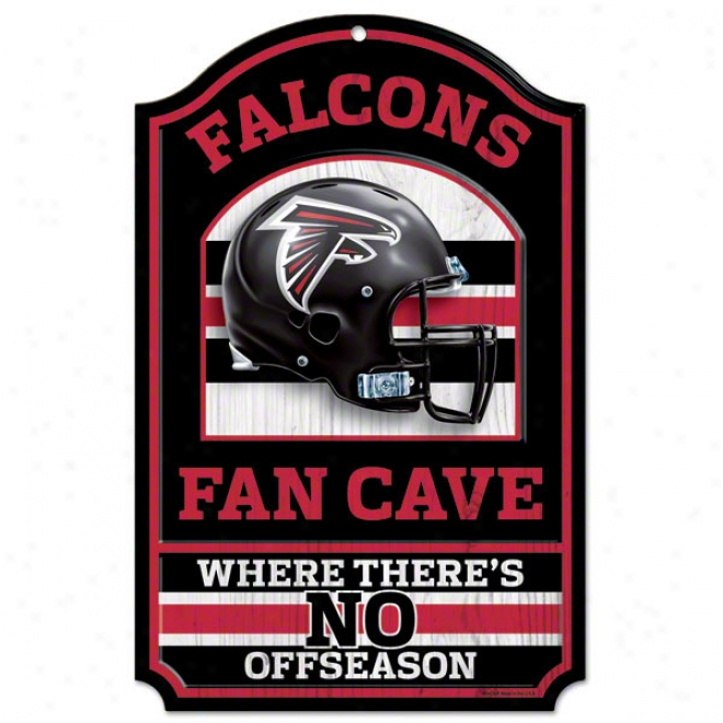 Atlanta Falcons Fan Cavern 11x17 Wood Sign