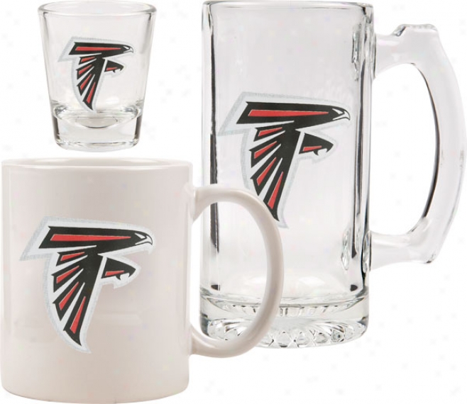 Atlanta Falcons Glassware Set: Logo Tankard, Coffee Mug, Shot Glass