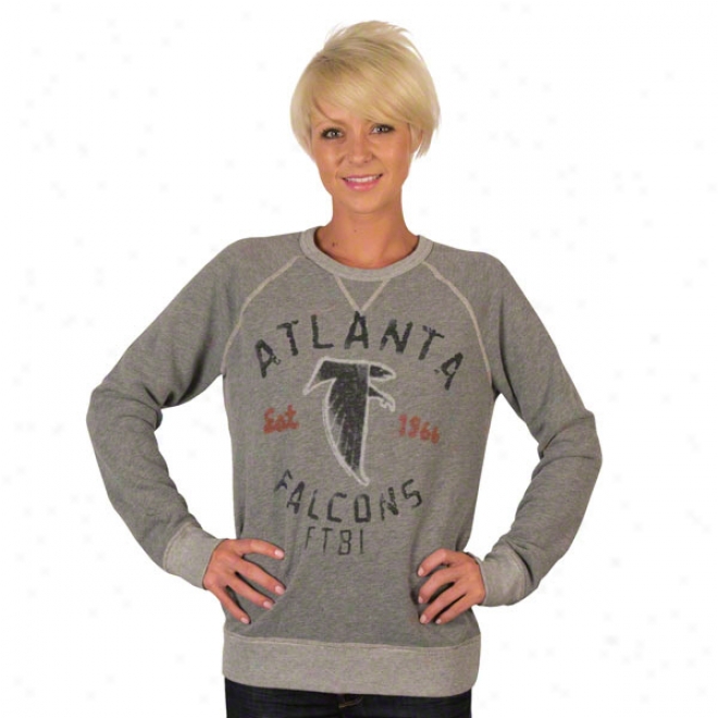 Atlanta Falcons Heath Vintage French Terry Women's Crewneck Sweatshirt