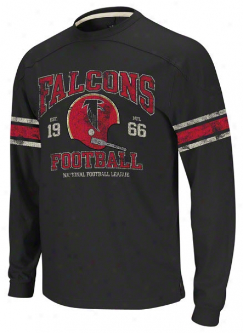 Atoanta Falcons Vintage Appliqu Long Sleeve Black T-shirt